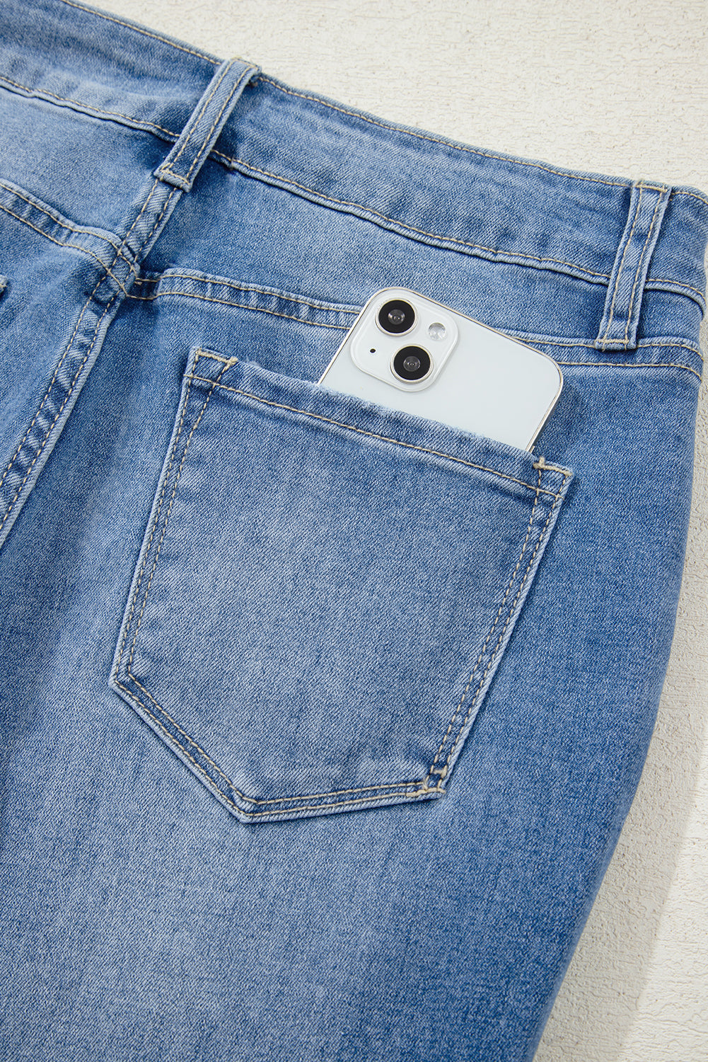 Ashleigh Blue High Waist Slim Fit Raw Hem Flared Jeans