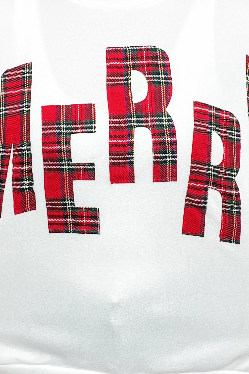 White Plaid MERRY Christmas Holiday Sweatshirt