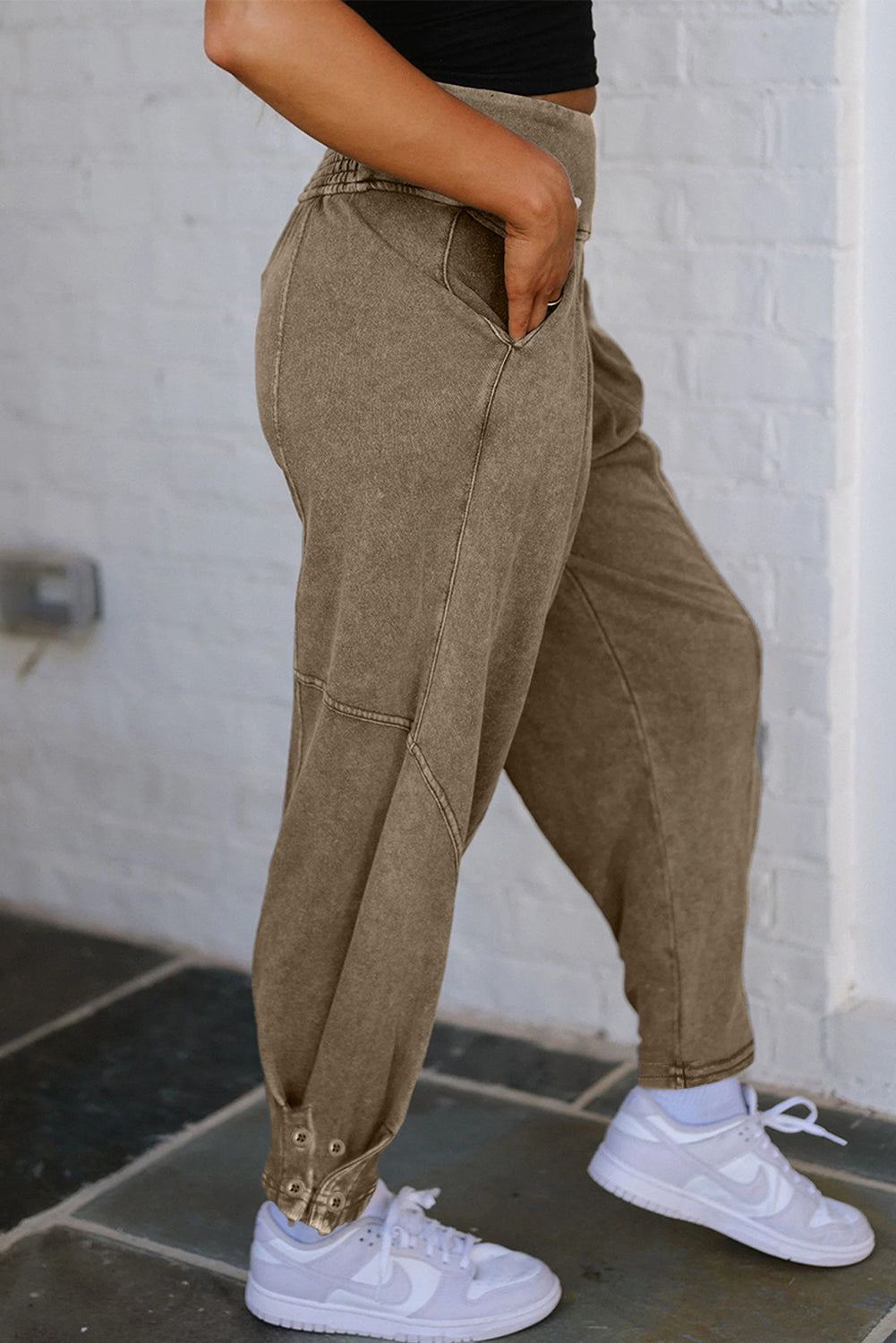 Elmwood Mineral Wash Jogger Style High Waist Pants